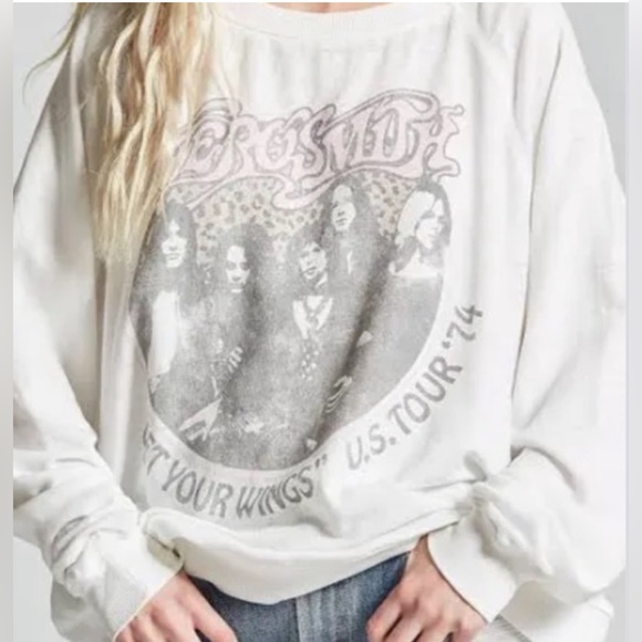 Recycled Karma Tops Recycled Karma Aerosmith Sweatshirt Tee Medium